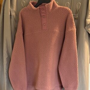 Cozy Pink Sherpa Pullover